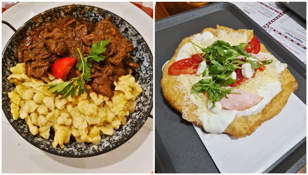 piatti ungheresi Goulash e langosh