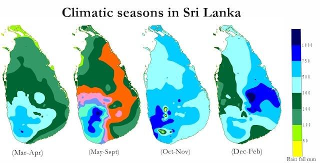 grafico clima stagioni in Sri Lanka