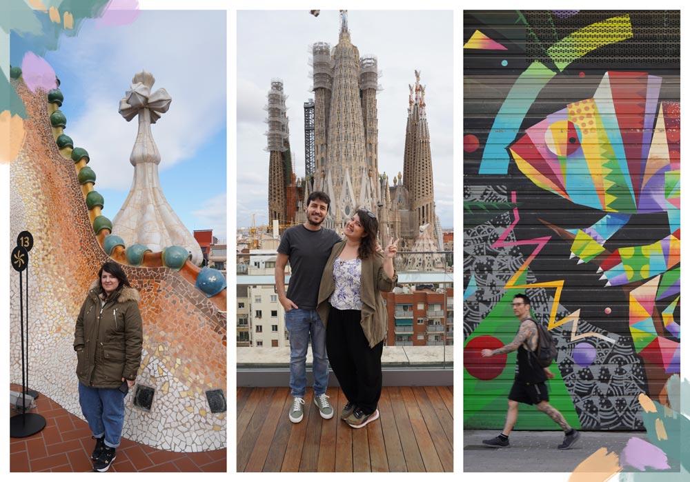collage di angoli da vedere a Barcellona
