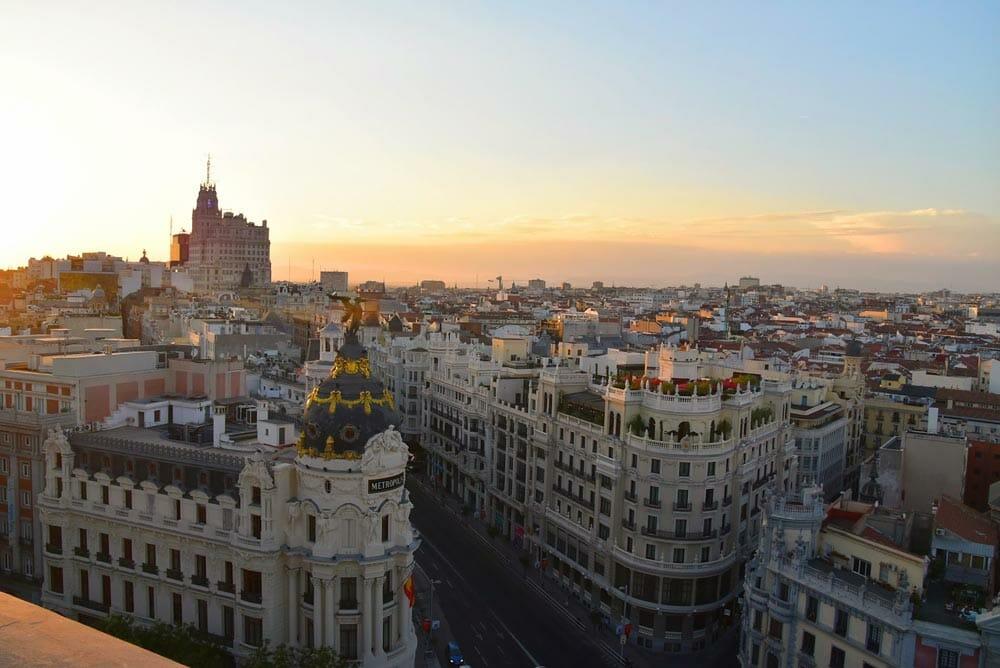 Vista dalla terrazza del Círculo de Bellas Artes a Madrid