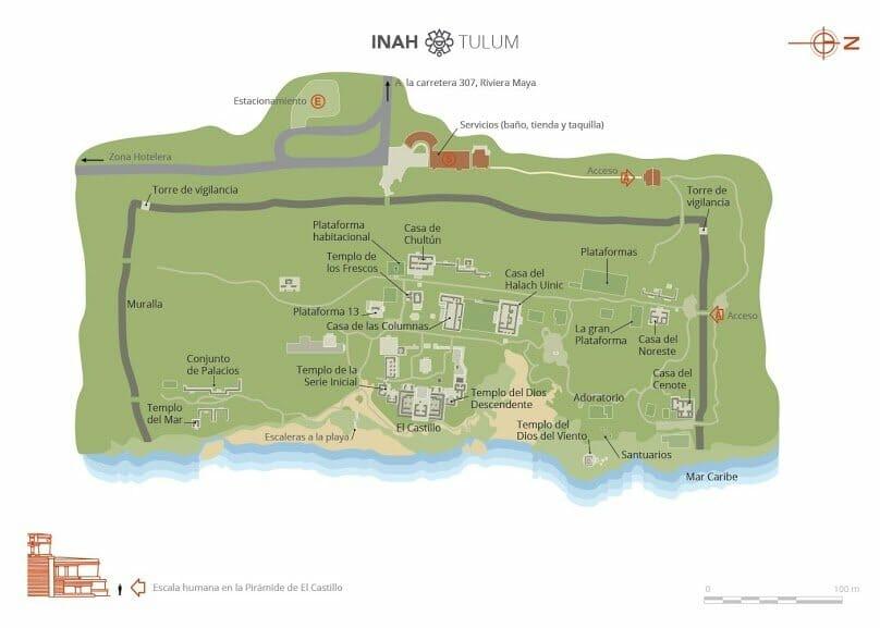 mappa Tulum INAH