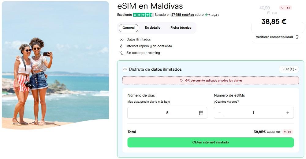 esim Maldive