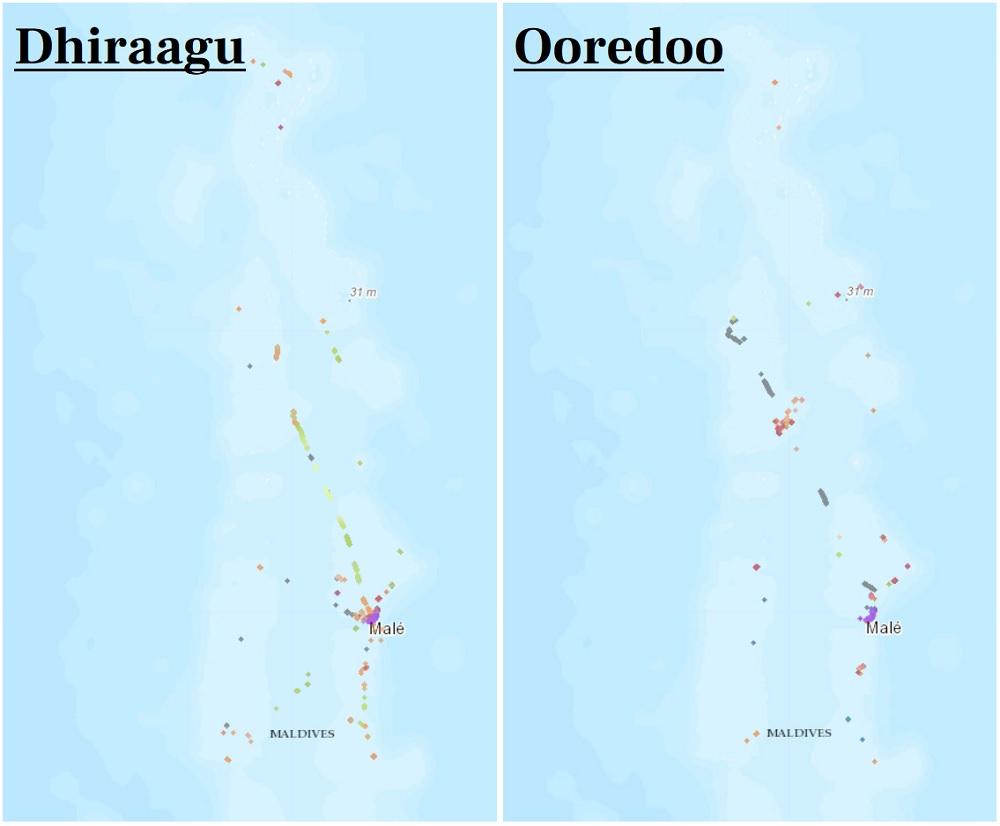 mappa coperture internet Maldive