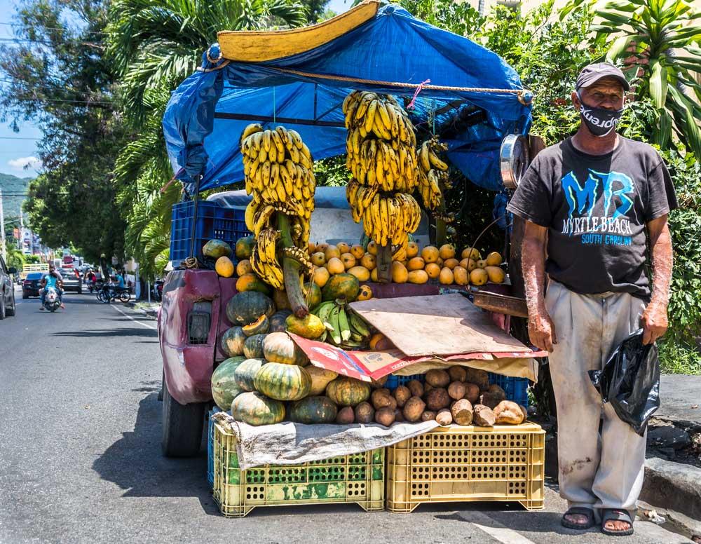 mercato della frutta nella Repubblica Dominicana