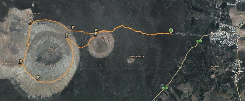 mappa sentiero Caldera Blanca Lanzarote