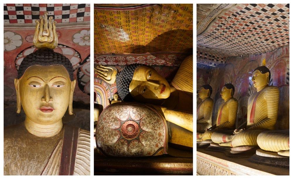 buddha all'interno delle grotte di dambulla