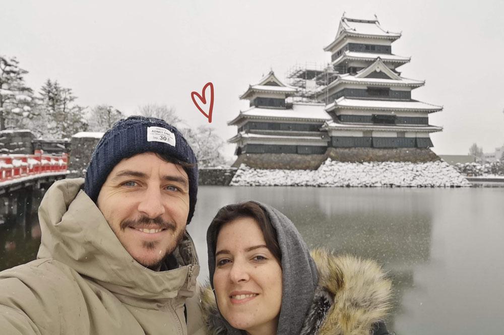 Ponte rosso e castello di Matsumoto