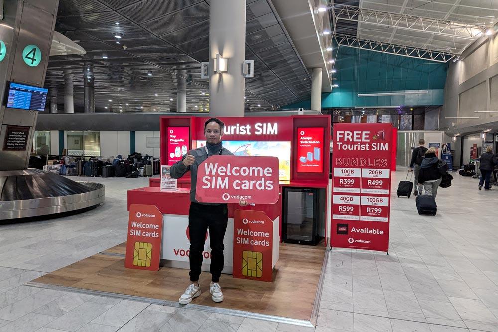comprare scheda SIM locale in aeroporto in Sudafrica