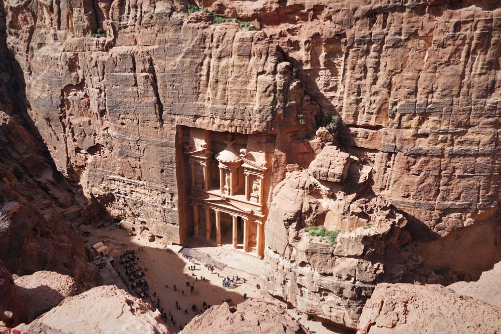 Vista del Tesoro di Petra dal Mirador