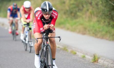 Riding hard: competitors on the 112-mile stage around the Dorset countryside.