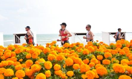 Run, run, run: the final leg of the race – 26.2 miles along the seafront.