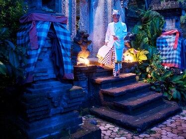 Prince Tjokorde Raka outside his home in Ubud
