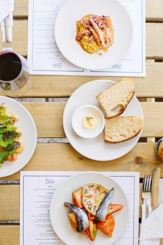 Down The Old Brewery Yard just off Falmouths high street Mines wooden tables and wroughtiron chairs spill out onto the...